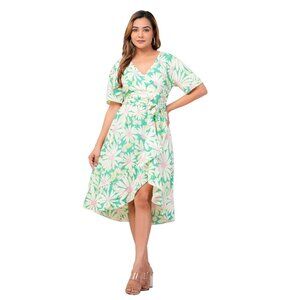 RIARA | NWT | Chic Green Midi Dress | Size XL